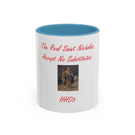 Saint Nicholas Coffee Mug – "The Real Saint Nicholas Accept No Substitutes" Accent Mug