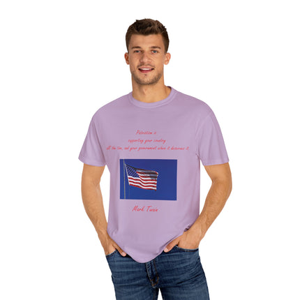 Mark Twain Quote Tee – Patriotic Unisex Flag Shirt in Soft Cotton