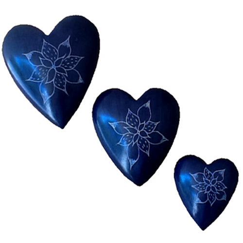 Purple Soapstone Heart w/ Etched Flower-1