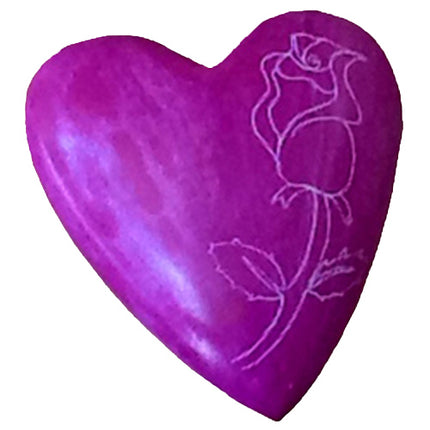 Pink Soapstone Heart w/ Etched Rose-0