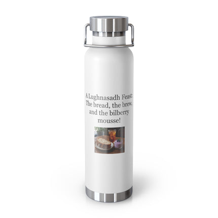 22oz Copper Vacuum Bottle – 'A Lughnasadh Feast' Bread, Brew & Bilberry Mousse Design