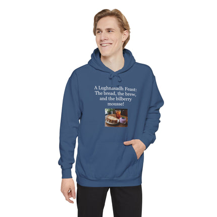 Lughnasadh Feast Hoodie — “A Lughnasadh Feast: The bread, the brew, and the bilberry mousse!”