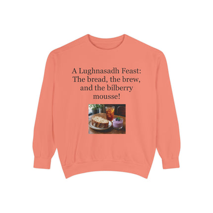 Lughnasadh Feast Sweatshirt — "The bread, the brew, and the bilberry mousse!"