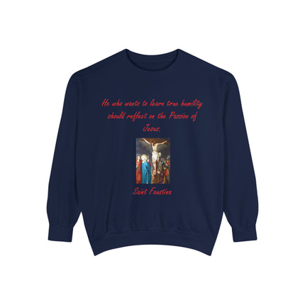 Saint Faustina Sweatshirt – Humility Quote – Unisex Crew