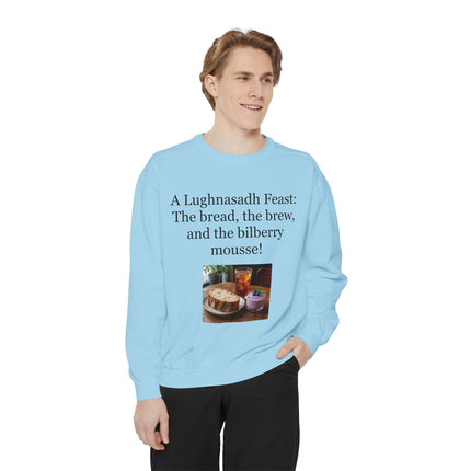 Lughnasadh Feast Sweatshirt — "The bread, the brew, and the bilberry mousse!"