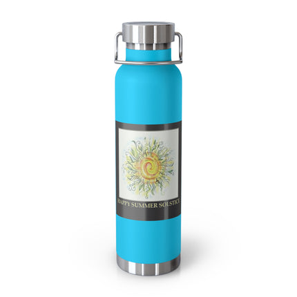 Happy Summer Solstice Copper Vacuum Bottle — 22oz Sun & Greenery