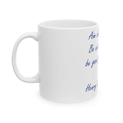Thoreau Quote Mug – “Aim Above Morality” | 11oz Gift for Readers