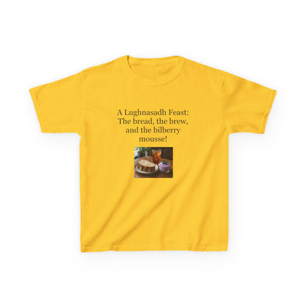 Lughnasadh  Kids Tee — “A Lughnasadh Feast: The bread, the brew, and the bilberry mousse!”