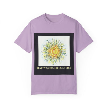 Summer Solstice Tee – Unisex Garment-Dyed Shirt with Sun Design