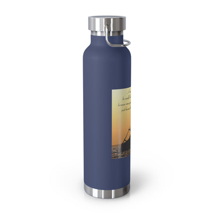 Inspirational Copper Vacuum Insulated Bottle | 22oz Travel Mug for Adventure Lovers