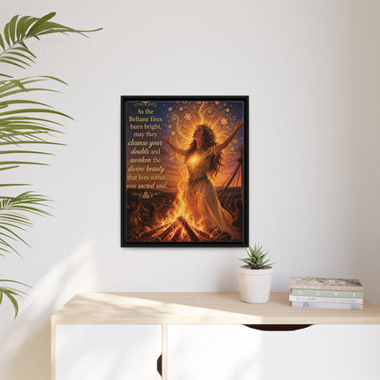 Beltane Fire Framed Canvas Print — Inspirational Pagan Wall Art