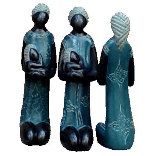 Teal Soapstone Mother & Child Sculpture-0