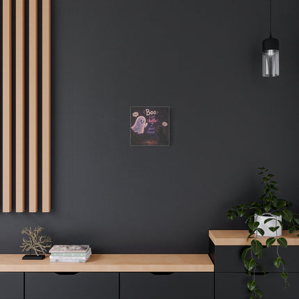 Halloween Ghost Canvas Print — "Boo is just hello in ghost language"