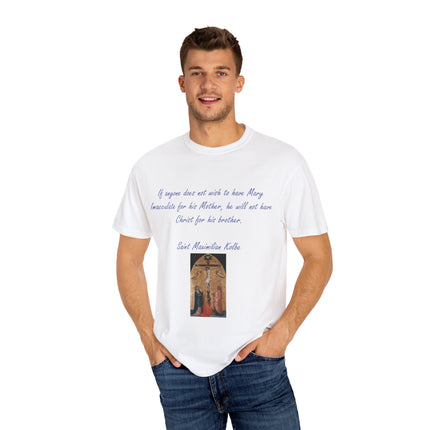 Saint Kolbe Marian Tee – Unisex Garment-Dyed Shirt on Faith & Family