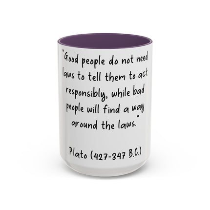 Plato Quote Mug – 15oz Accent Ceramic Cup for Thoughtful Minds