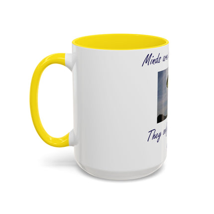 Parachute Quote Accent Mug – 15oz Ceramic Cup for Open Minds