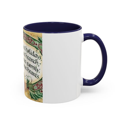Blessed Holiday Accent Mug – 11oz Ceramic Gift with Heart & Crown Design