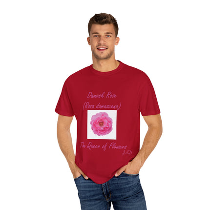 Damask Rose Unisex T-shirt - The Queen of Flowers Design