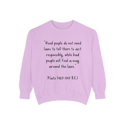 Plato Quote Sweatshirt – Unisex Garment-Dyed Cozy Wisdom Top