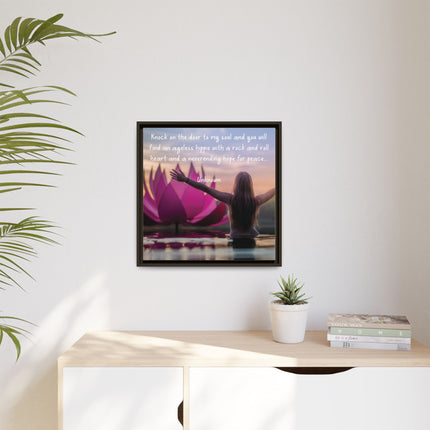 Framed Wall Art - 'Ageless Hippie' Inspirational Yoga Canvas