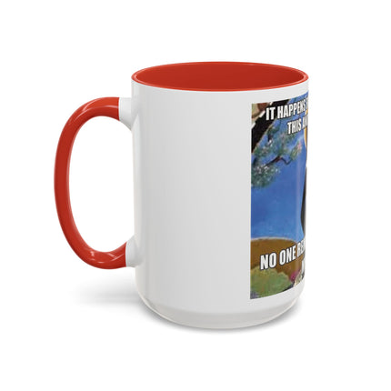 Saint with Cats Coffee Mug – "No One Remembers Me and My Cats" Accent Mug