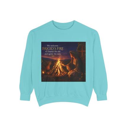 Brigid's Fire Sweatshirt — Celtic Pagan Imbolc Winter Ritual Crewneck