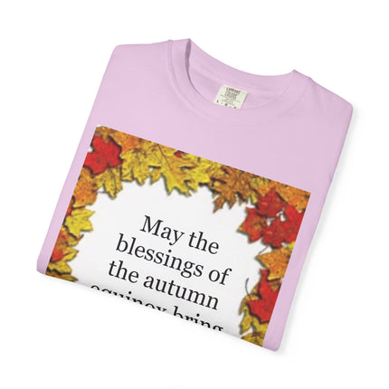 Autumn Equinox Blessings T-Shirt — Fall Leaves Balance & Harmony Tee