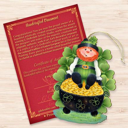 Lepricon's Pot Full of Gold Wooden Ornaments by Jamie Mills-Price - Celtic Decor - 8457707-MP-3