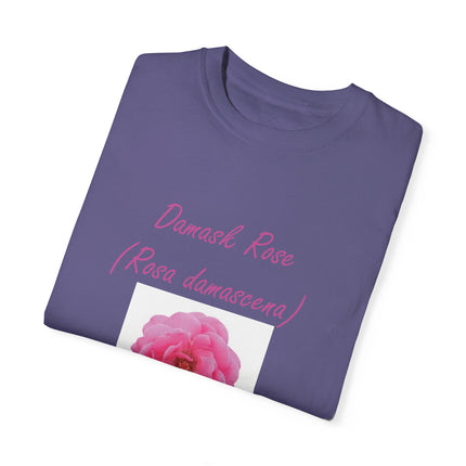 Damask Rose Unisex T-shirt - The Queen of Flowers Design