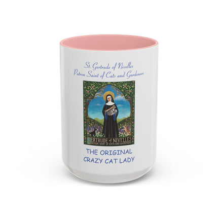Saint Gertrude ‘Original Crazy Cat Lady’ Accent Coffee Mug