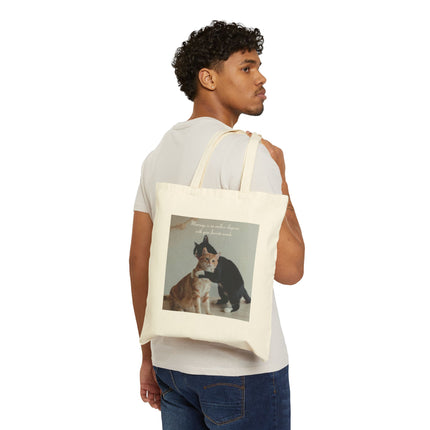 Cat Hug "An Endless Sleepover With Your Favorite Weirdo" Tote Bag