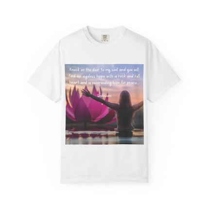 Inspirational Unisex Garment-Dyed T-shirt for Peace Lovers