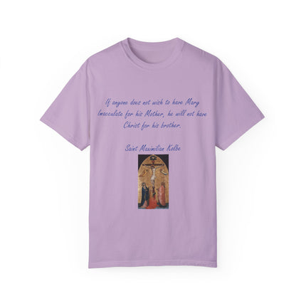 Saint Kolbe Marian Tee – Unisex Garment-Dyed Shirt on Faith & Family