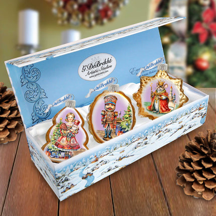 Nutcracker Mercury Glass Ornaments Set of 3 by G. Debrekht - Christmas Decor - 770149S3-1