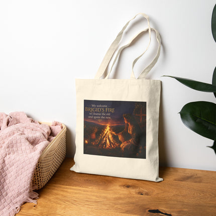 Imbolc Brigid Fire Tote — Cotton Canvas Bonfire Cleansing Bag
