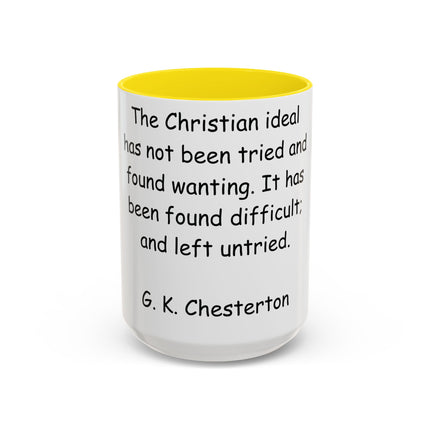 Chesterton Quote Mug - Inspirational Ceramic, 15oz
