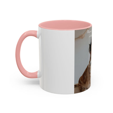 Cat Lovers Accent Mug – 11oz Ceramic Cup with Sleepover Quote