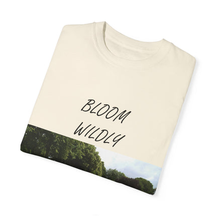 Bloom Wildly T-Shirt – Nature-Inspired Floral Tee – Unisex Garment-Dyed