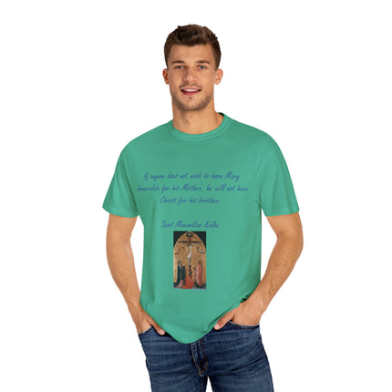 Saint Kolbe Marian Tee – Unisex Garment-Dyed Shirt on Faith & Family