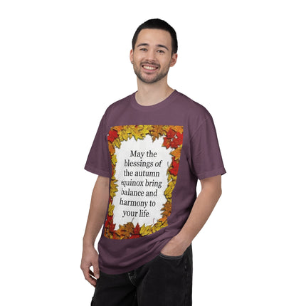 Autumn Equinox Blessings T-Shirt — Fall Leaves Balance & Harmony Tee