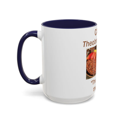 Cacao Accent Mug – “Food of the Gods”, 15oz Ceramic