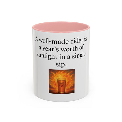 Cider Lover Accent Coffee Mug – "A well-made cider is a year’s worth of sunlight in a single sip" (11/15 oz)