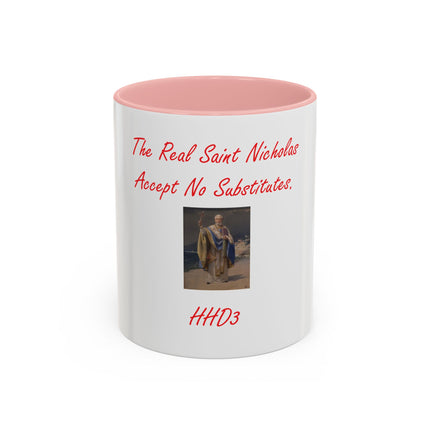 Saint Nicholas Coffee Mug – "The Real Saint Nicholas Accept No Substitutes" Accent Mug