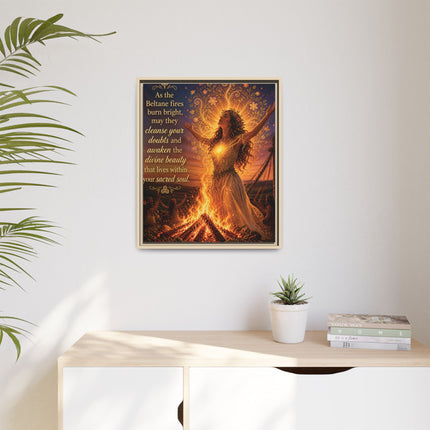 Beltane Fire Framed Canvas Print — Inspirational Pagan Wall Art