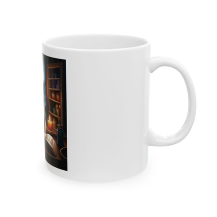Mystic Moonlit Cats Ceramic Mug — Cozy Witchy Cat Coffee Cup (11oz & 15oz)