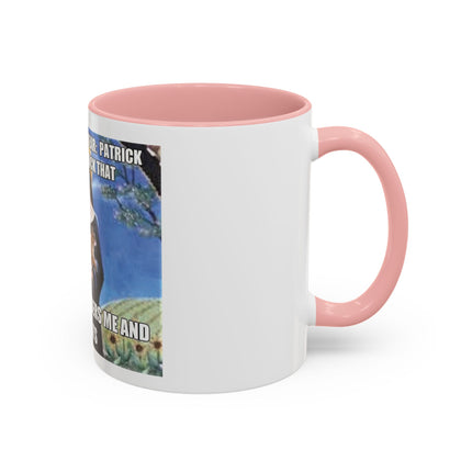 Saint with Cats Coffee Mug – "No One Remembers Me and My Cats" Accent Mug