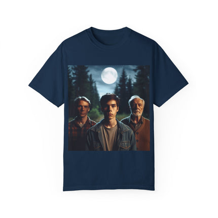 Retro Moonlit Night T-Shirt - Unisex Garment-Dyed Tee for Nature Lovers