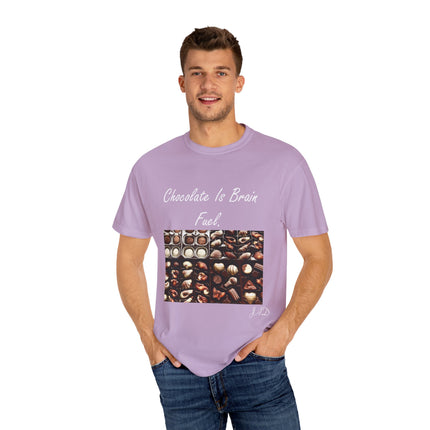 Chocolate Is Brain Fuel Tee – Unisex Garment-Dyed T-Shirt