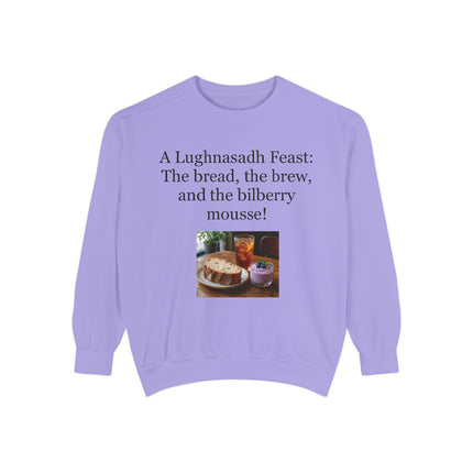 Lughnasadh Feast Sweatshirt — "The bread, the brew, and the bilberry mousse!"