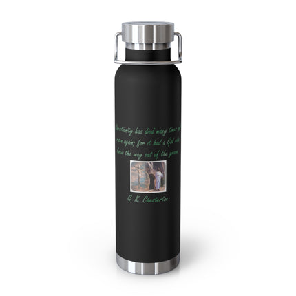 Inspirational Copper Vacuum Insulated Bottle - 22oz | Motivational Quote
